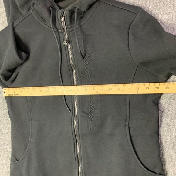 Harley Davidson Jacket Hoodie Women's Large Full Zip Puff Imprinted Sweatshirt - Picture 3 of 9